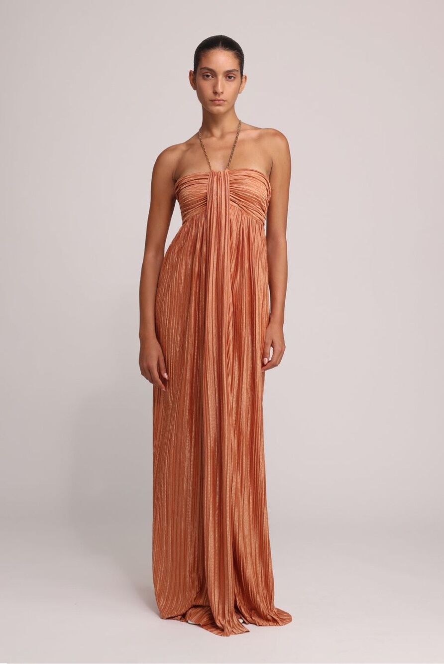 SABINA MUSÁYEV Nicola Dress in Caramel Size Large $395